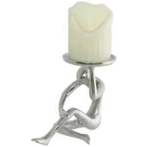 Woman Candle Holder Raw Silver 18 x 17 cm