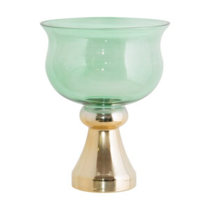 Vase - Pastel Green Golden Base 25 cm