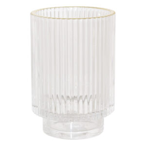 Clear with Gold Rim Shields Votive 13 cm