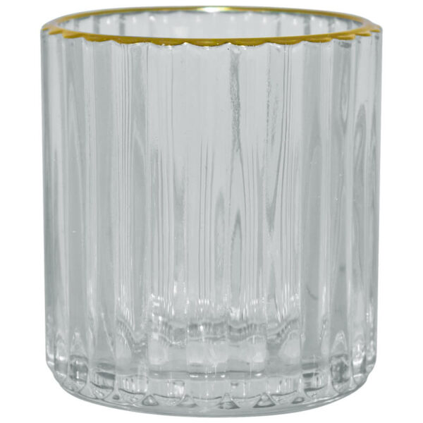 Olga Clear and Gold Votive 8 cm