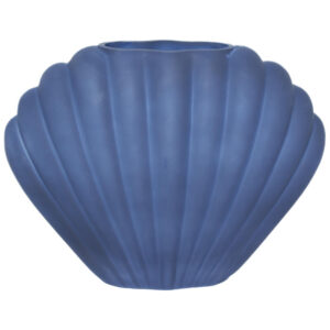 Frosted Blue Seashell Vase 22 cm