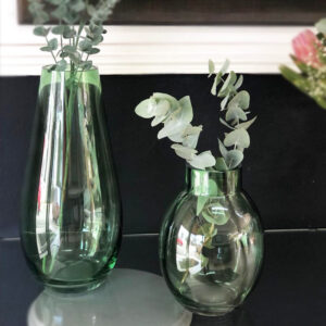 Green Vase with Black Stripe 25 cm