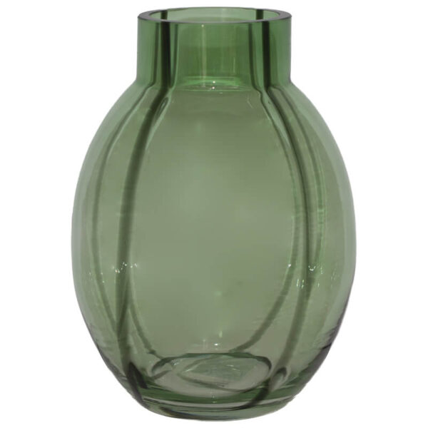 Green Vase with Black Stripe 25 cm