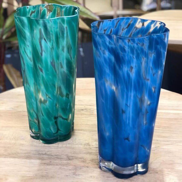 Blue Art Glass Vase 30 cm