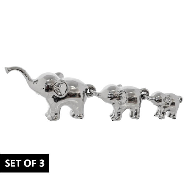 Silver Elephant Set of 3 27cm 18 cm 12cm