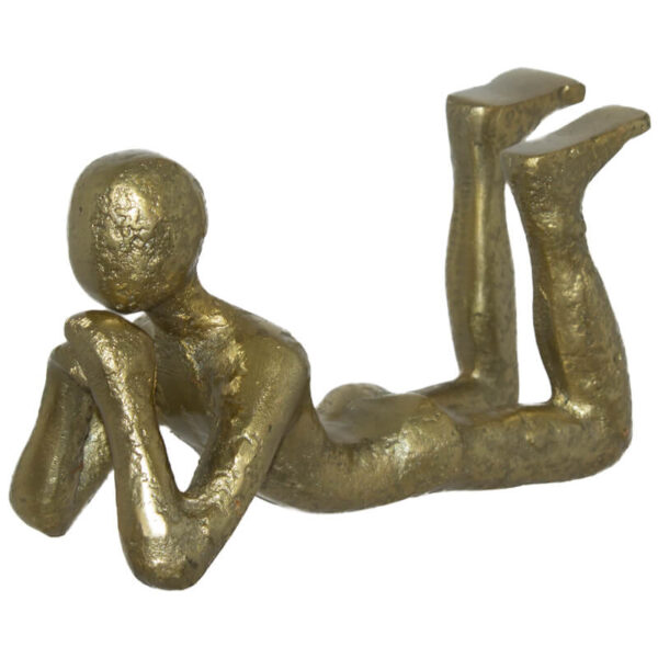 Gold Metal Thinking Person 20 cm