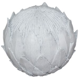 Large Ball Protea - White 17 x 18 cm