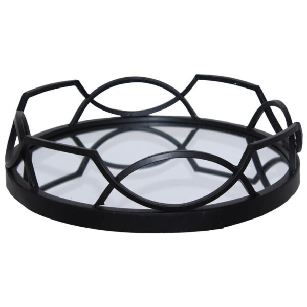 Round Black Connor Serving Tray 40 cm