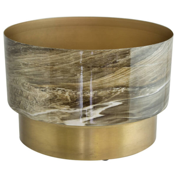 Brown Marble and Gold Pot 20 x 30 cm