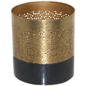 Matt Brass and Black Votive 9 cm