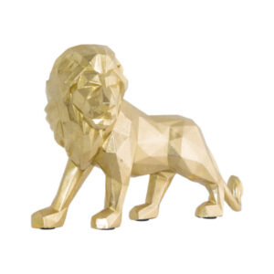 Geometrical Gold Lion 36 x16 x 24 cm