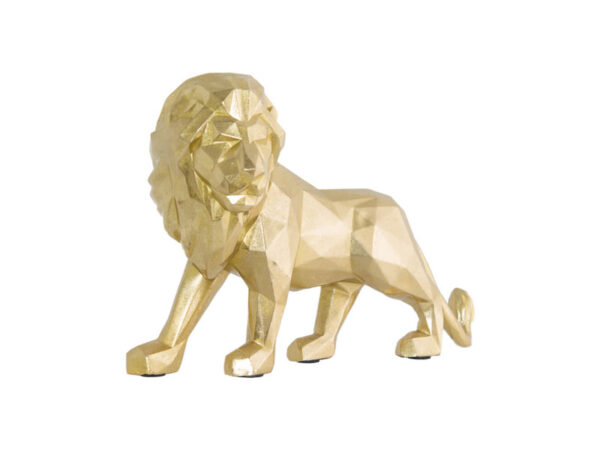 Geometrical Gold Lion 36 x16 x 24 cm