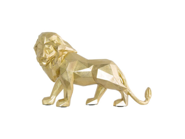 Geometrical Gold Lion 36 x16 x 24 cm