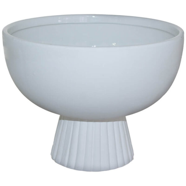 White Decor Footed Bowl 18 cm