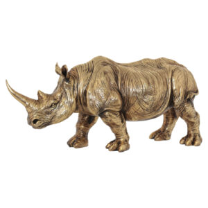 Gold Rhino Sculpture 28 x 59 cm