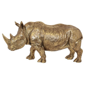 Rhino Gold Sculpture 18 x 33 cm