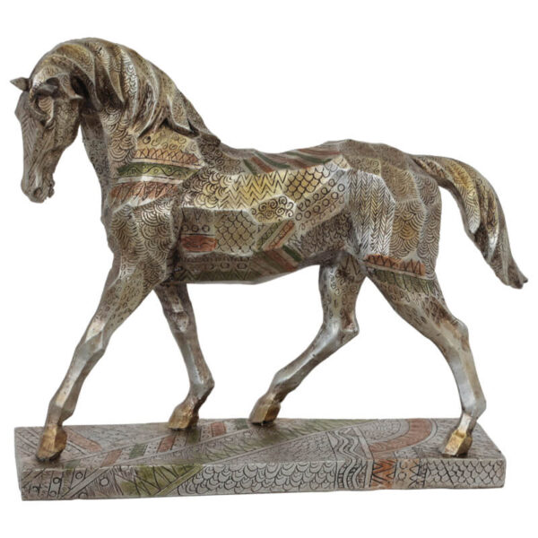 Silver and Gold Horse 30 x 26 cm