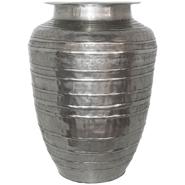 Mbela Big Silver Metal Vase 41 cm