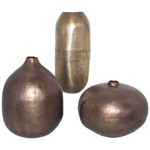 Ghoma Organic Copper Metal Vase 33 cm