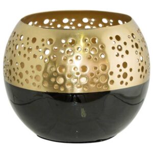 Marcella Gold and Black Votive16 x12 cm