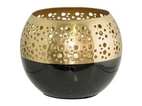 Marcella Gold and Black Votive16 x12 cm