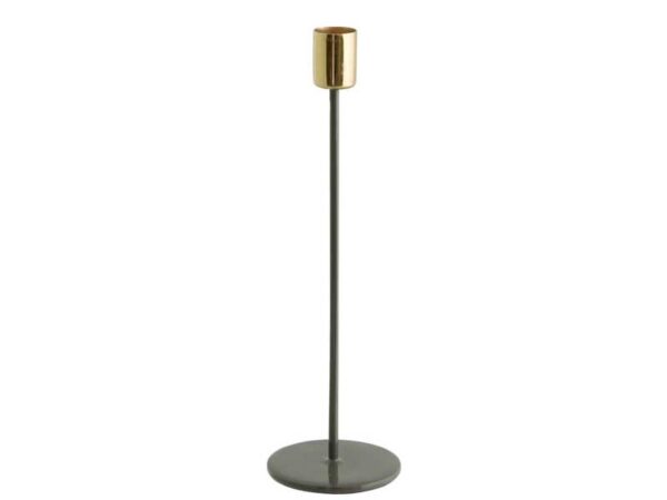 Michael Grey and Gold Candle Holder 25cm