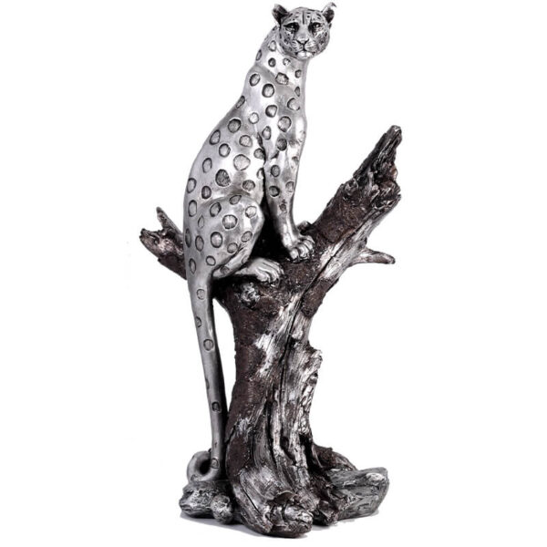 Silver Leopard on Branch 51 cm