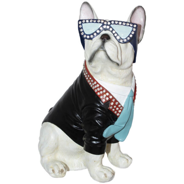 Bulldog with Stylish Glasses 22 cm