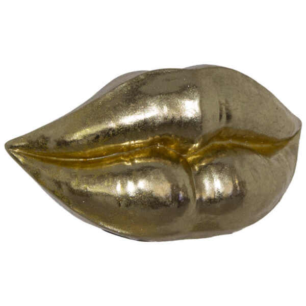 Gold Lips Display Sculpture 17 x 7 x 10 cm