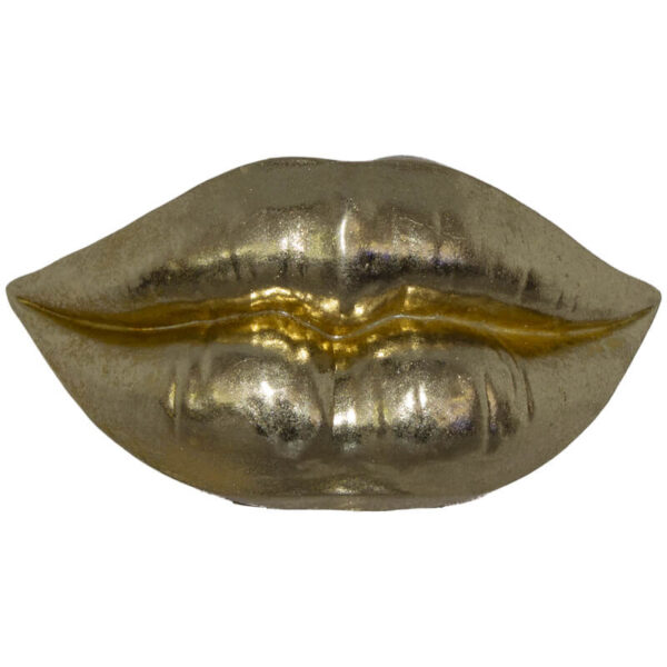 Gold Lips Display Sculpture 17 x 7 x 10 cm