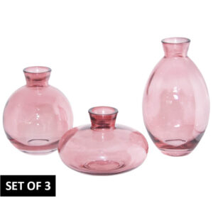 Plum Vase Set of 3 12 cm x 9 cm x 6 cm