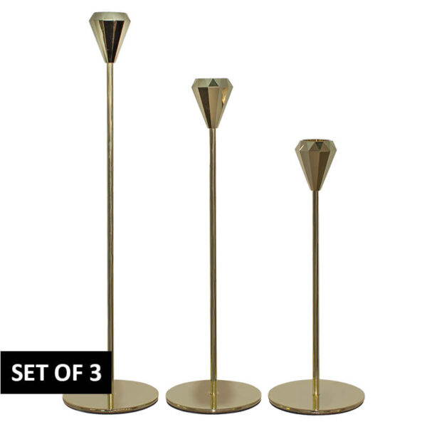 Almi Gold Candle Holder Set of 3 35 cm x 30 cm x 25 cm