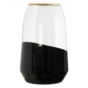 Black with Gold Rim Vase 23 x 14 cm