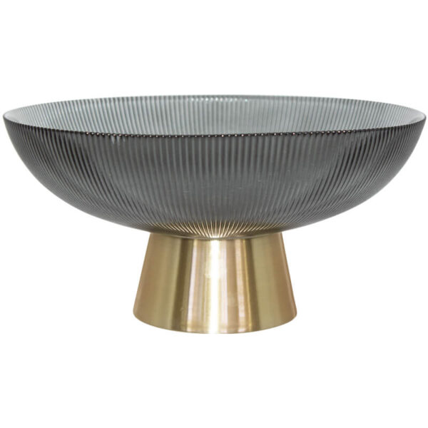 Dora Grey Gold Fruit Bowl 25 x 25 cm