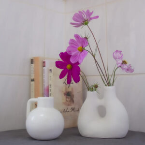 2 Hole Ceramic Vase 14 cm