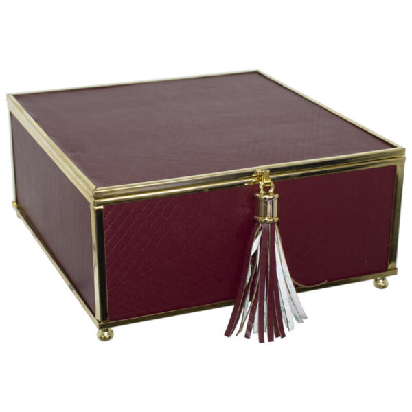 Burgundy Decor Box 18 x 18 x 8 cm