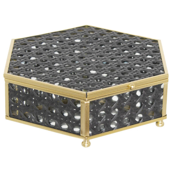 Black and Gold Decor Box 18 x 16 x 6 cm