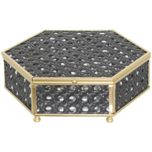 Black and Gold Decor Box 18 x 16 x 6 cm