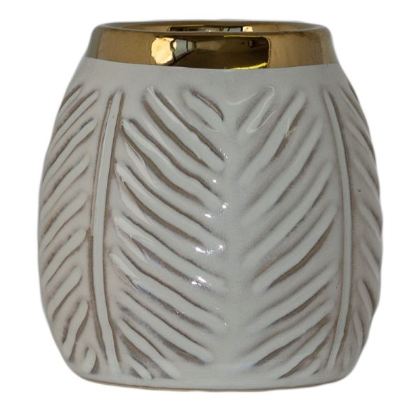 White and Gold Pot 11 cm