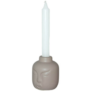 Taupe Face Candle Holder 9 cm