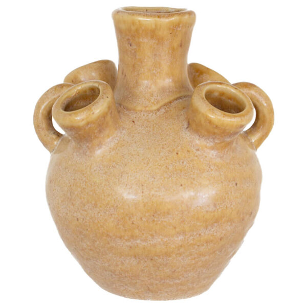 Holed Khaki Vase 17 cm