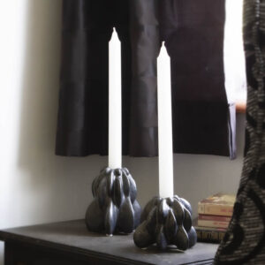 Dark Grey Candle Holder 12 cm