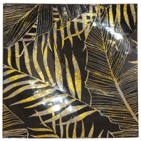 Leaf Dish - Black and Gold 24 cm