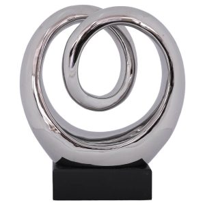 Spherical Silver Sculpture 28 cm