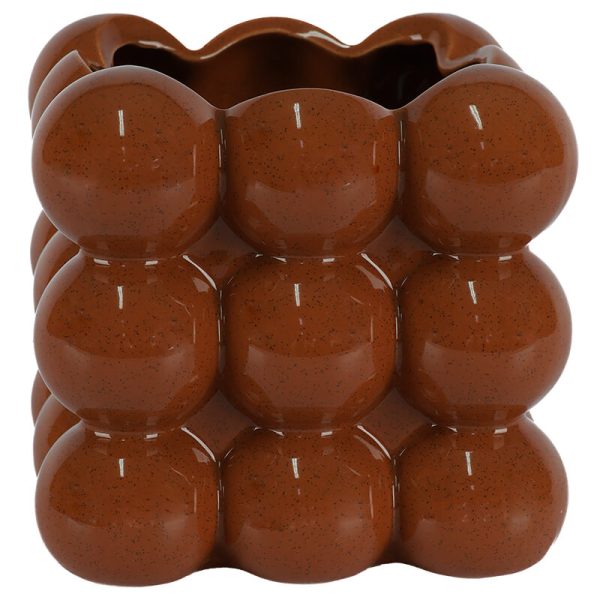 Square Chocolate Cocoon Vase 13 cm