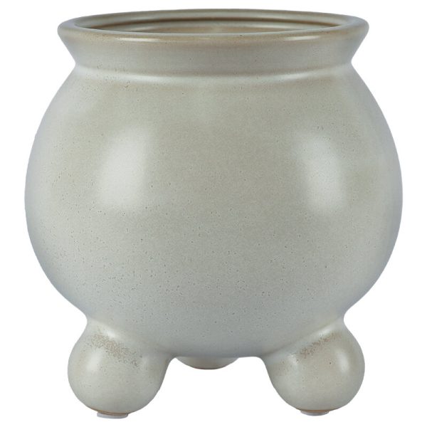 White Three-Legged Vase 18 x 17 cm