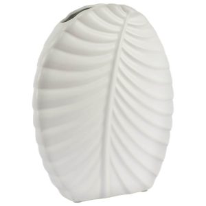 Kathie Matt White Leaf Vase 31 cm