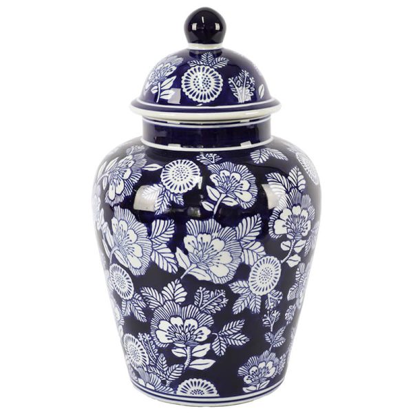 Blue Floral Ginger Jar 35 x 19 cm