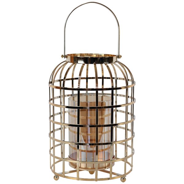 Gold Birdcage Lantern 28 x 18 cm