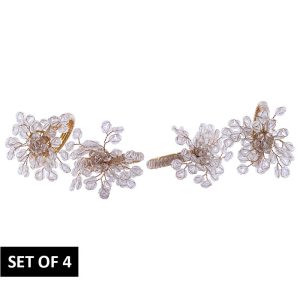 Crystalline Flower Napkin Ring Set 6 cm